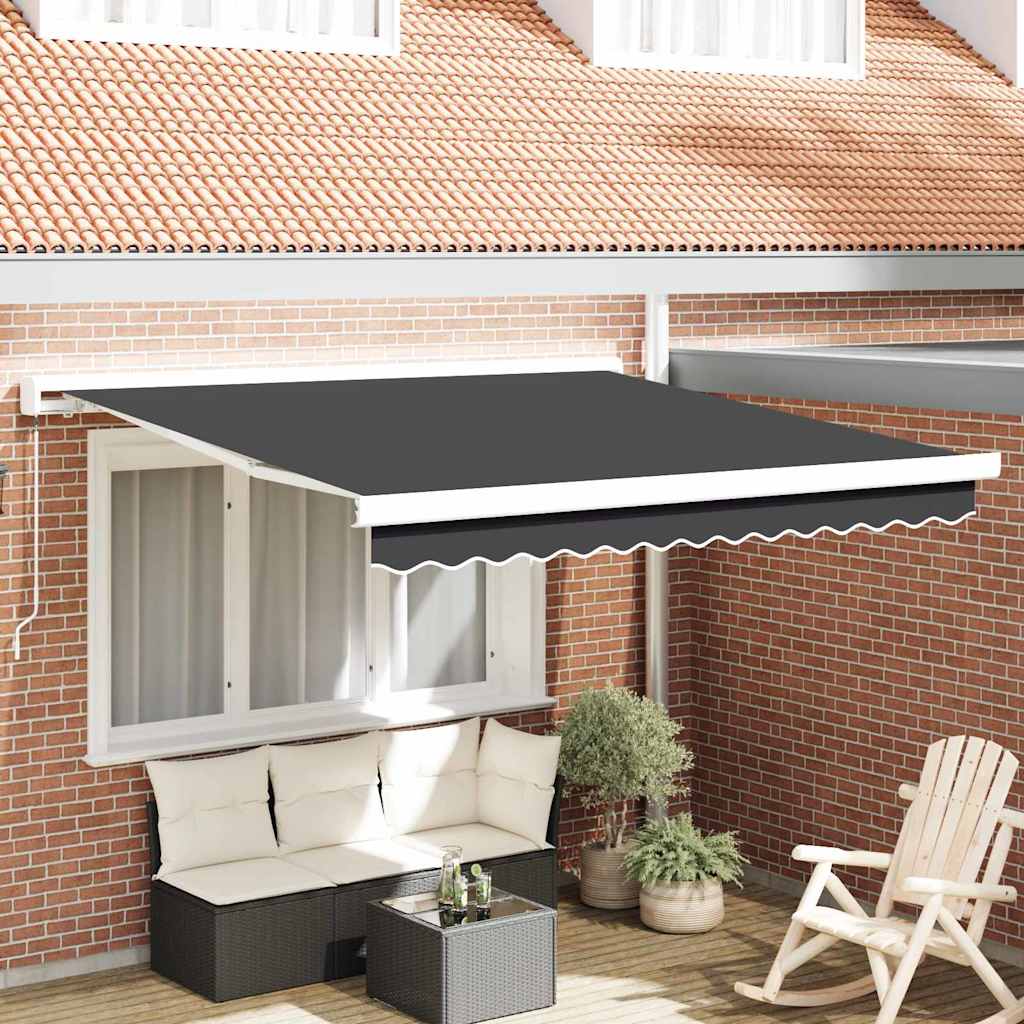 Manuaalinen sisäänvedettävä markiisi antrasiitti 300x250 cm