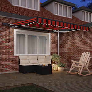 Stahovací markýza oranžová a hnědá 300 x 250 cm Látka a hliník - obrázek 3