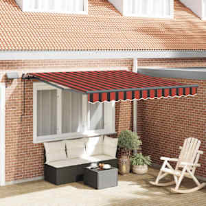 Retraktilna tenda oranžna in rjava 300 x 250 cm blago