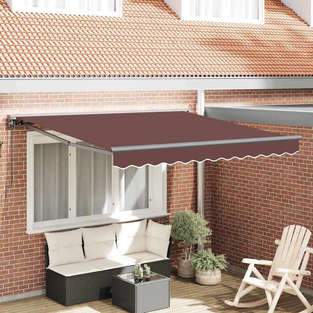 Vetoutuva markiisi Ruskea 300x250 cm Polyesteri
