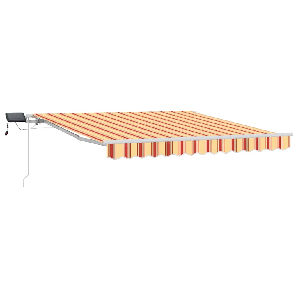 Manuaalinen vetomarkiisi LED-keltainen ja oranssi 300×250 cm