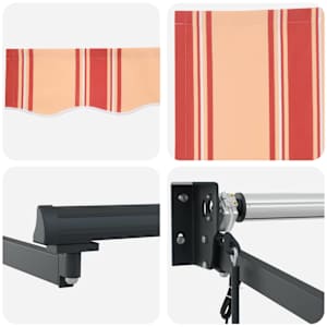 Markýza Žlutá a oranžová 300 x 250 cm Polyester a kov - obrázek 8