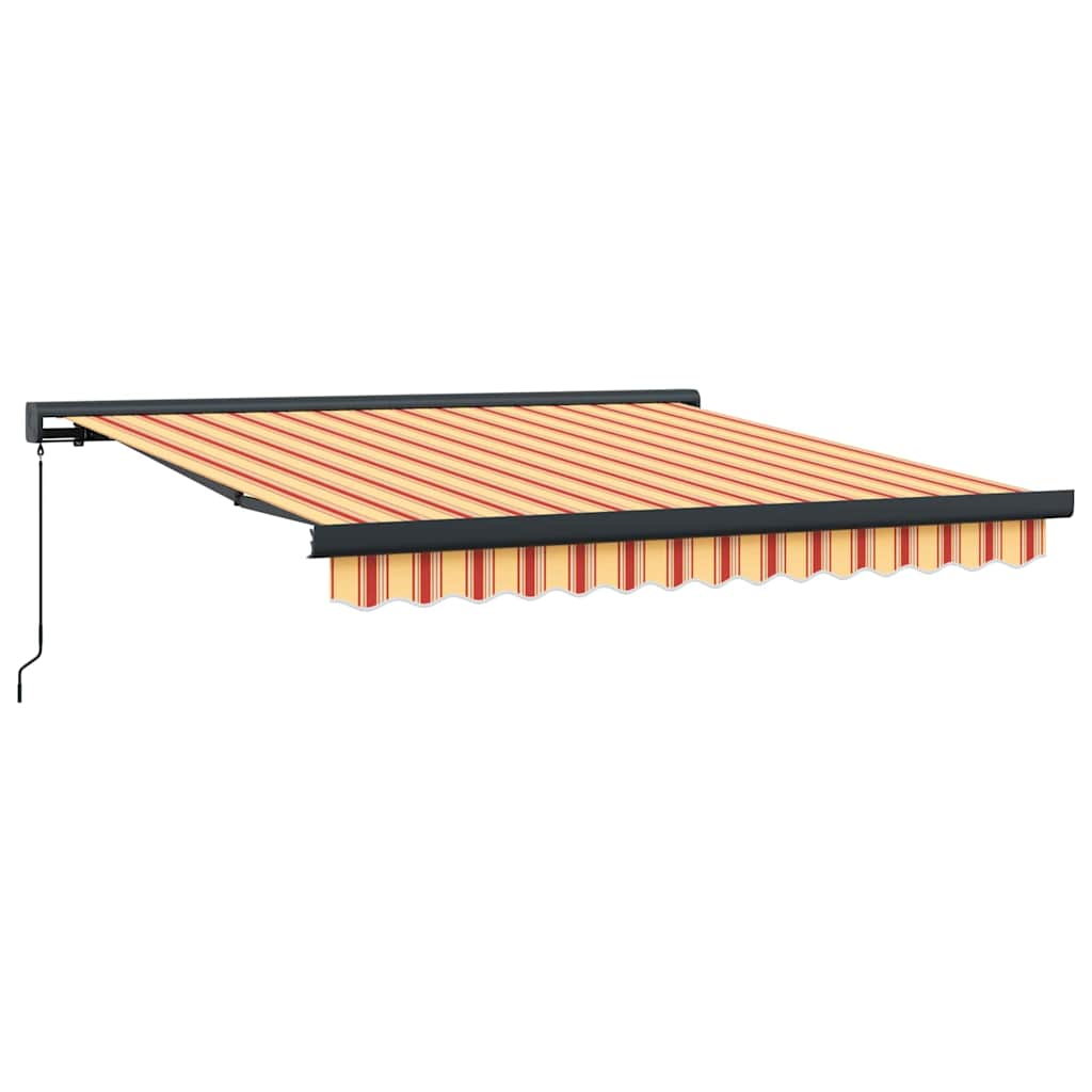 Manuaalinen sisäänvedettävä markiisi, keltainen ja oranssi, 300×250 cm
