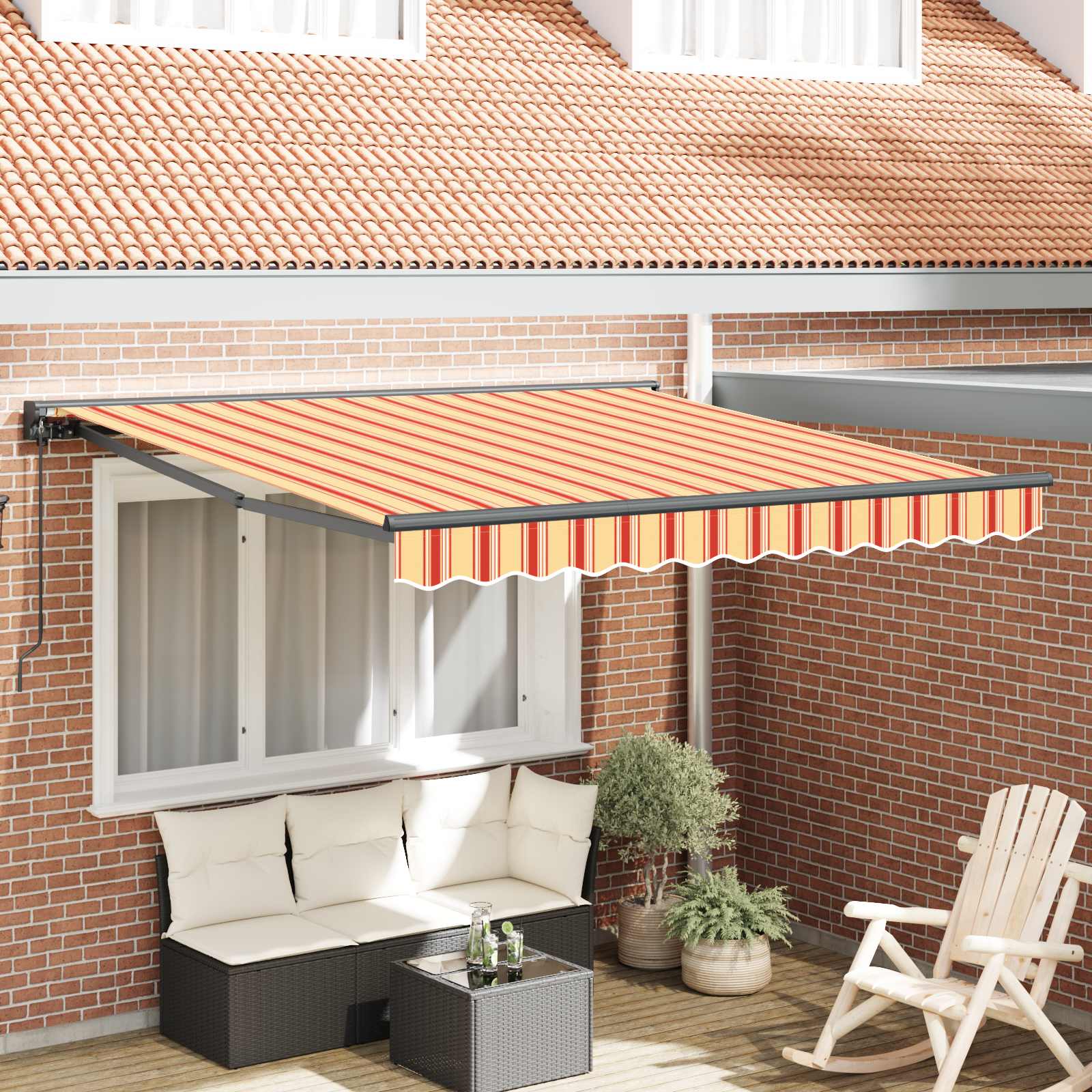 Käigukohandatav varikatus Mitmevärviline 300 x 250 cm