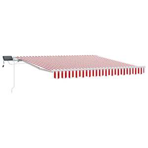 vidaXL Manuaalne p&auml;ikesetoitega LED-tulega markiis 3 x 2,5 m