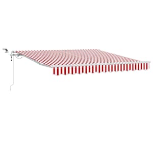 vidaXL Kokkuvolditav varikatus Punane ja valge 300 x 250 cm Pol&uuml;ester