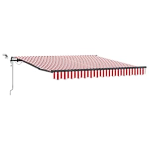 vidaXL Kokkuvolditav varikatus Punane ja valge 300 x 250 cm Pol&uuml;ester