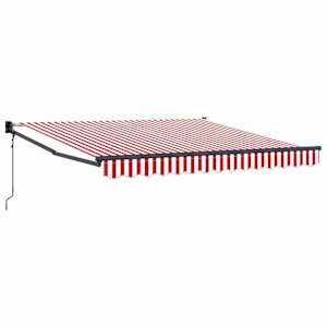 vidaXL Kokkuvolditav varikatus Punane ja valge 300 x 250 cm