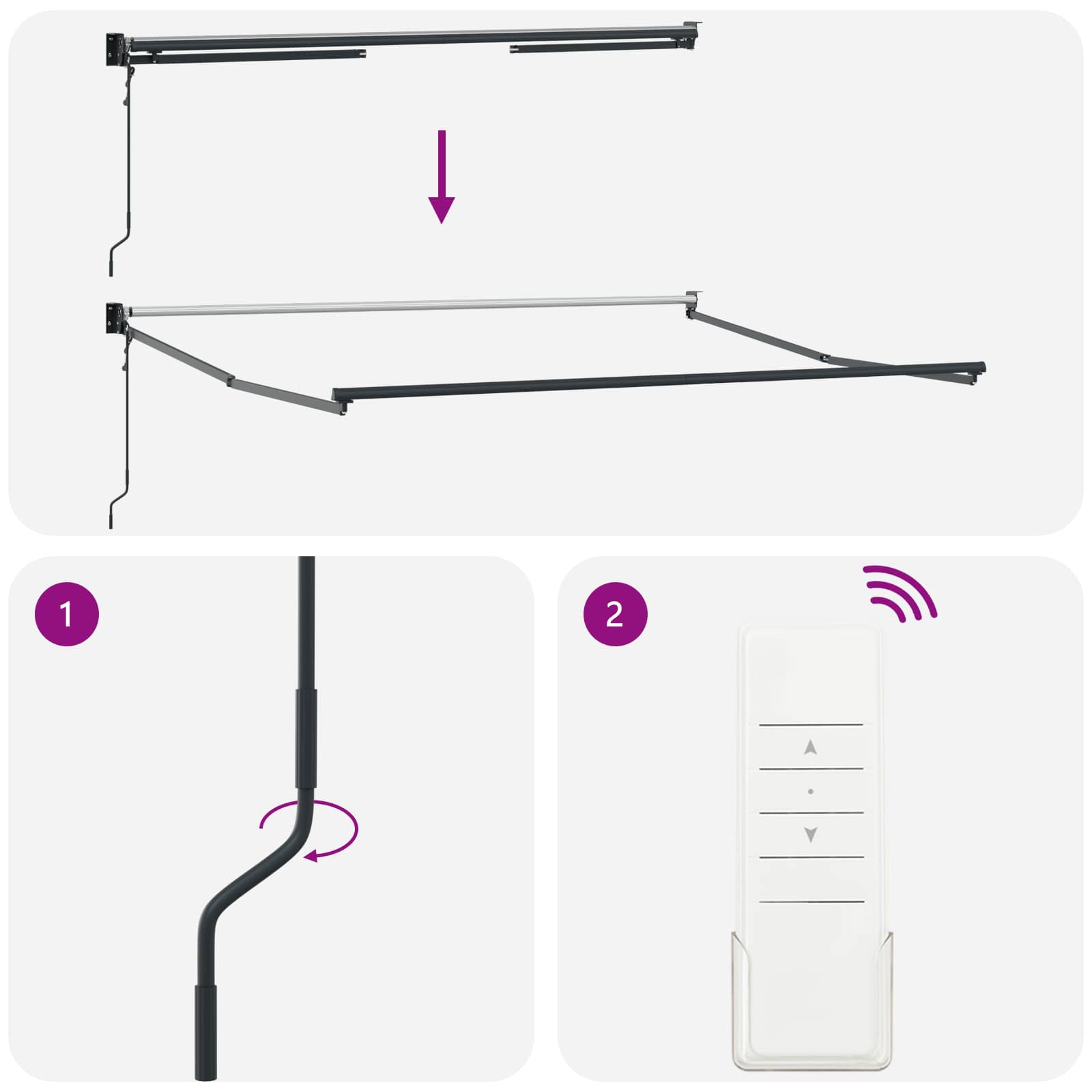 Inklapbaar Zonnescherm Rood en Wit 300 x 250 cm image 9