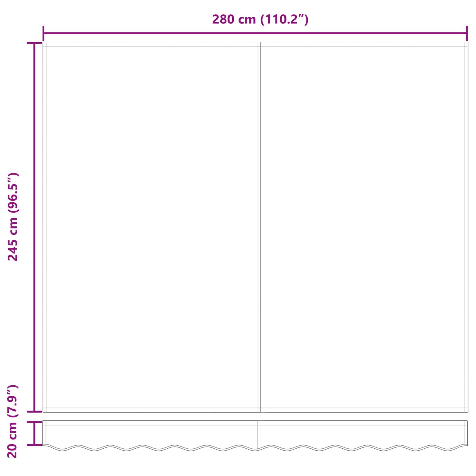 Inklapbaar Zonnescherm Rood en Wit 300 x 250 cm image 13