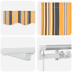 Retraktilna tenda večbarvno 300 x 250 cm Tkanina in jeklo - slika 10