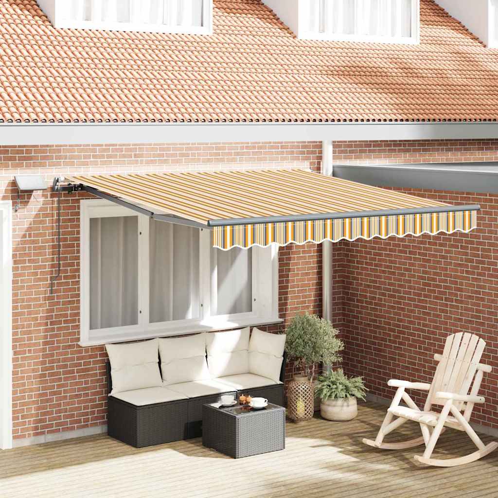 Manuaalinen sisäänvedettävä markiisi LED-monivärisellä raidalla 300x250 cm