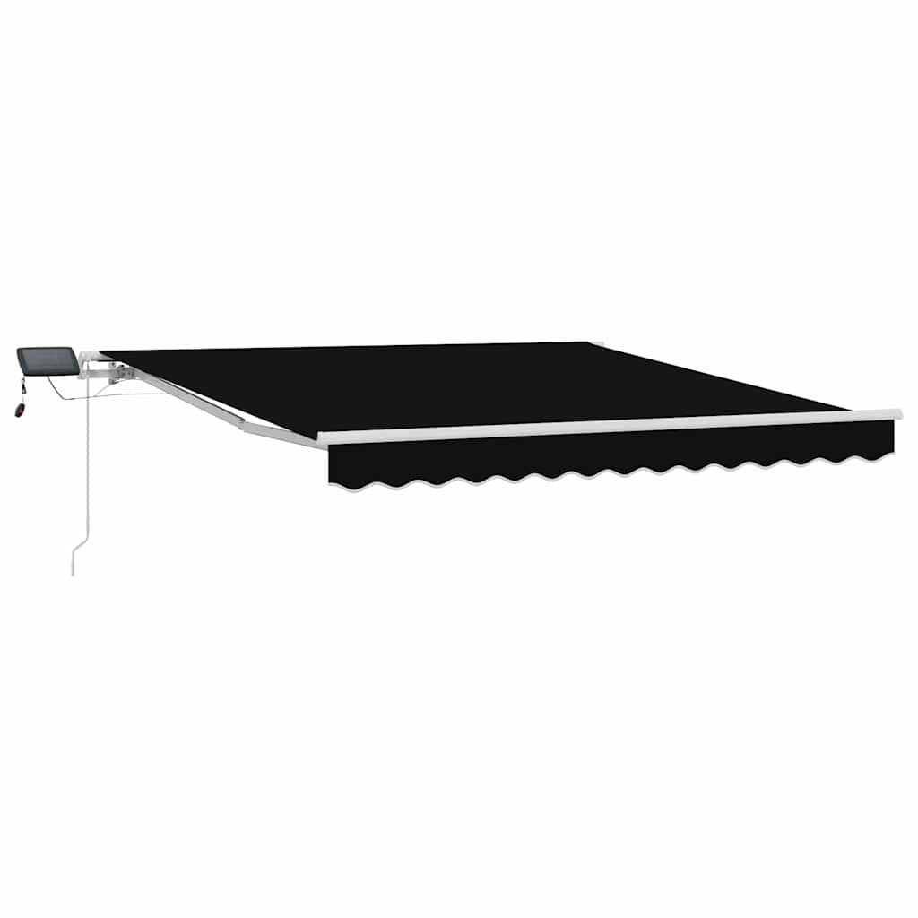 Manuaalinen sisäänvedettävä markiisi LED-mustana 300×250 cm, vidaXL Markiisinkangas 3×2.5 m rungolle mustana