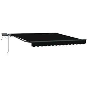 vidaXL Kokkuvolditav varikatus Must 300 x 250 cm Kangas ja alumiinium