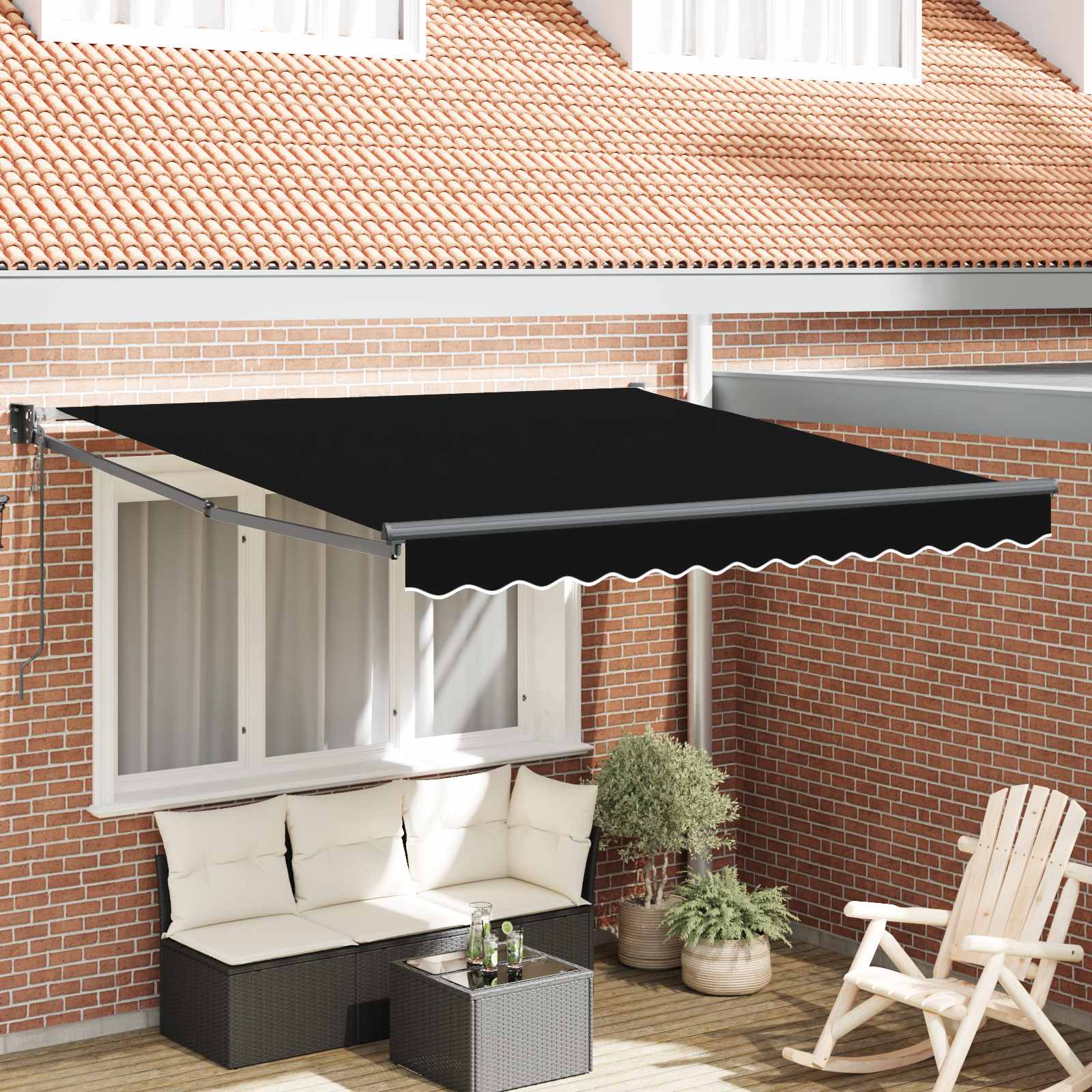 vidaXL Markise Schwarz 300 x 250 x 165 cm Polyester
