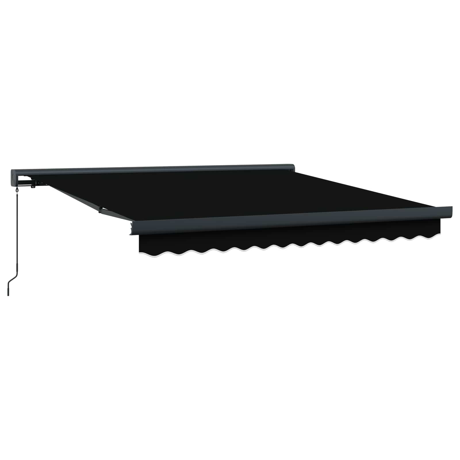 VidaXL Inklapbare Luifel Zwart 300 X 250 Cm Stof En Metaal