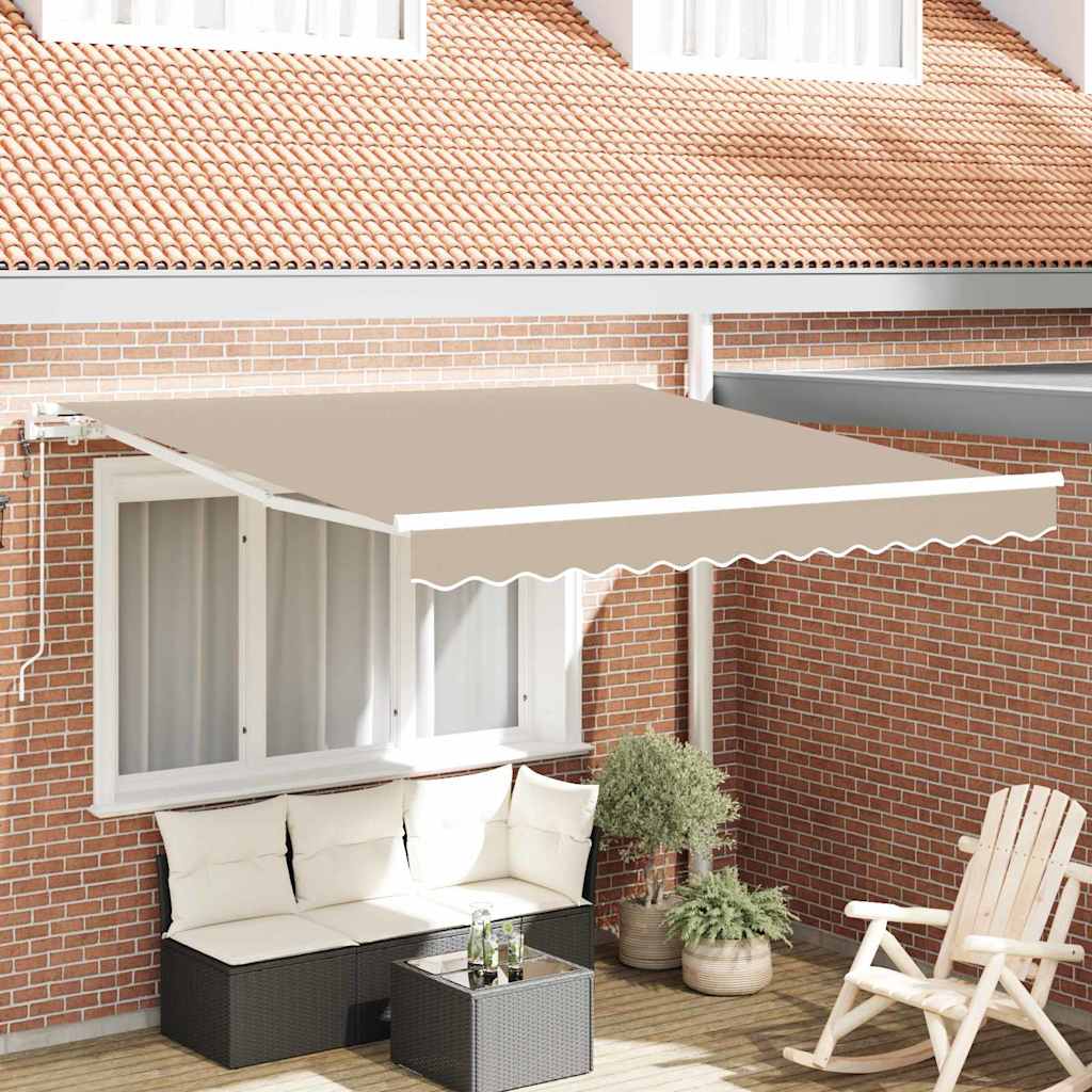 Automaattinen sisäänvedettävä markiisi beige 300x250 cm, vidaXL Markiisin vaihtoakku 3x2,5 m kehykseen beige
