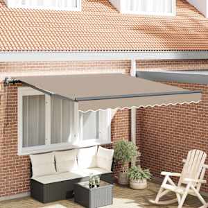 Retraktilna tenda Bež 300 x 250 cm Tkanina in aluminij