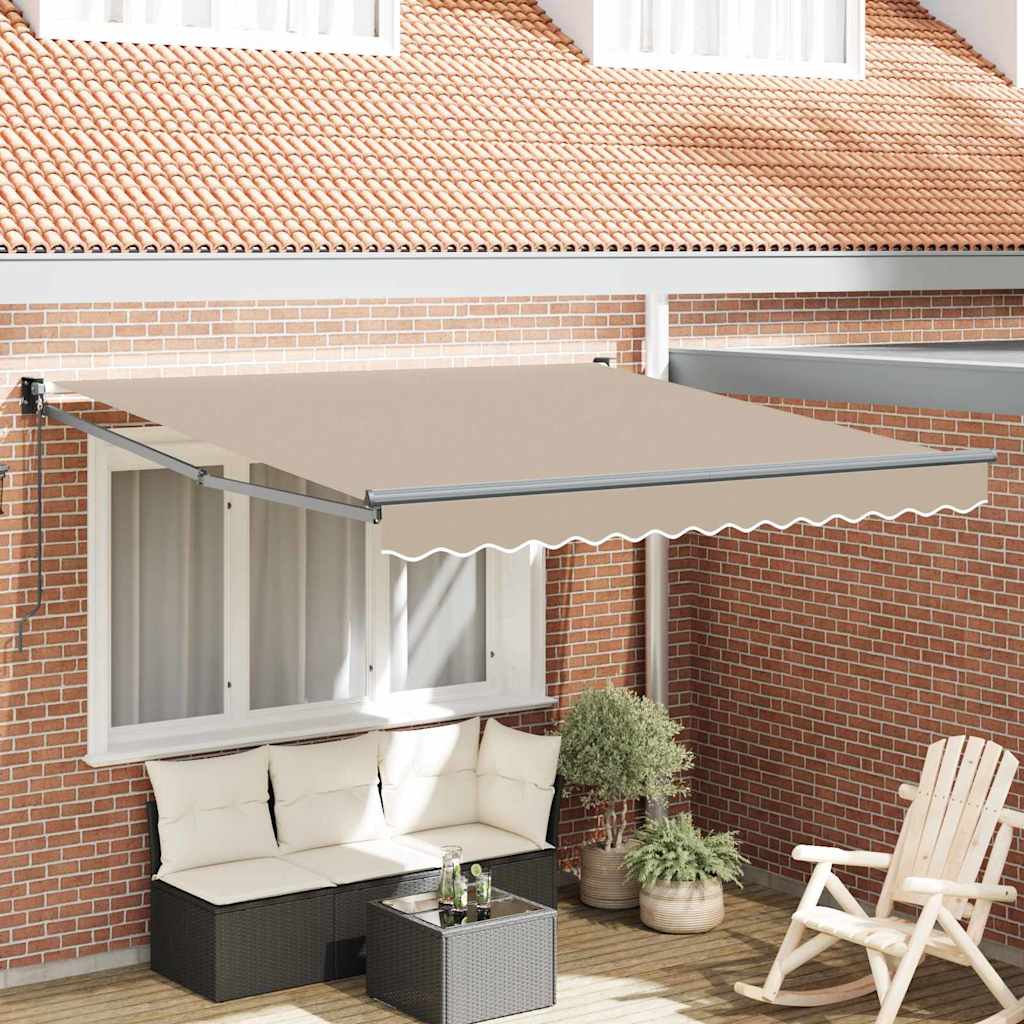 käsitsi sissetõmmatav varikatus beež 300x250 cm, vidaXL varikatus vahetusmaterjal 3x2,5 m raami jaoks beež