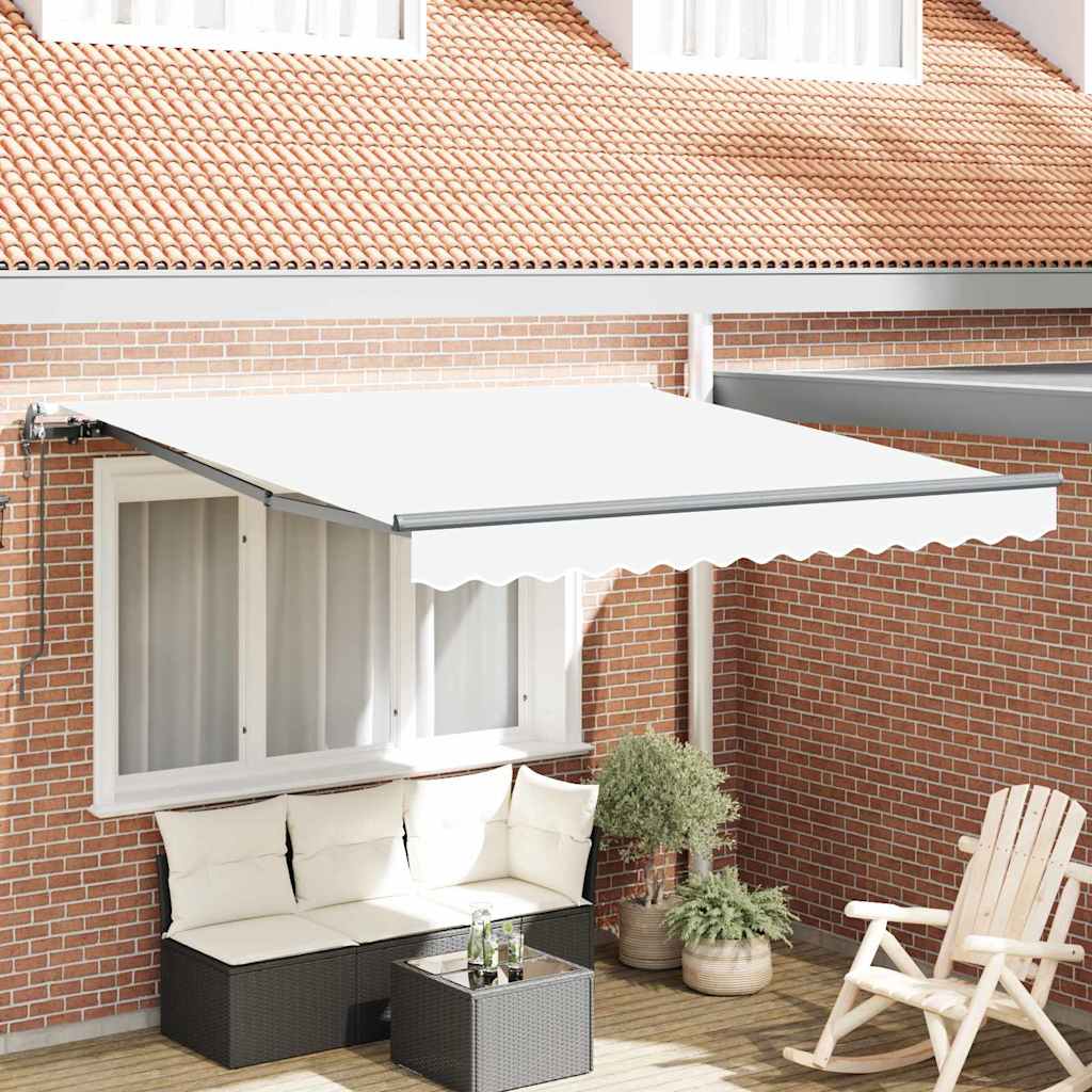 Automatisk Udtækkelig Markise Hvid 300x250 cm