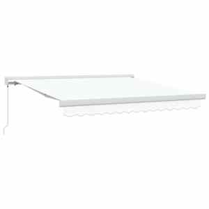 Retraktilna tenda Bela 300 x 250 cm Tkanina in kovina