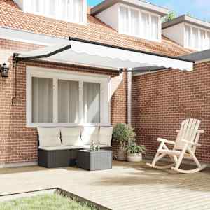 Retraktilna tenda Bela 300 x 250 cm Poliester in kovina - slika 3