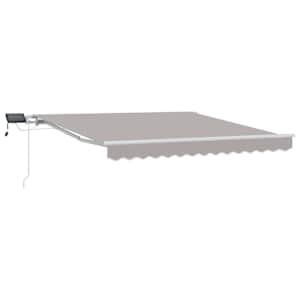 vidaXL Manuaalne p&auml;ikesetoitega LED-tulega markiis 3 x 2,5 m Helehall