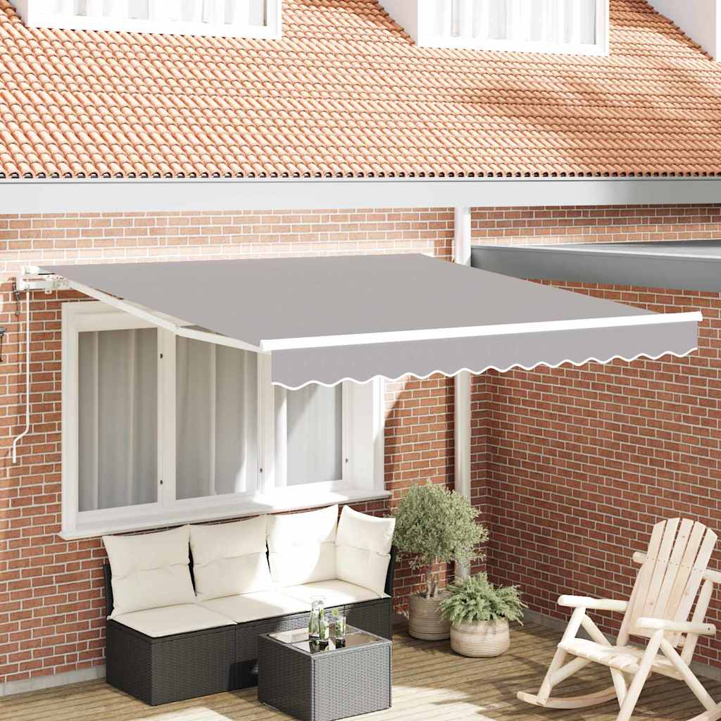 Automatisoitu sisäänvedettävä markiisi Vaaleanharmaa 300x250 cm, vidaXL Markiisin vaihto kangas 3x2.5 m runkoon Vaaleanharmaa