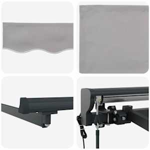 Retraktilna tenda Svetlo siva 300 x 250 cm Poliester in kovina - slika 8