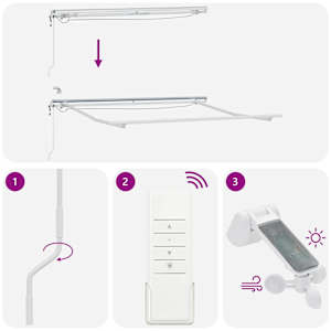 Retraktilna tenda Rdeča 300 x 250 cm Poliester in kovina - slika 13
