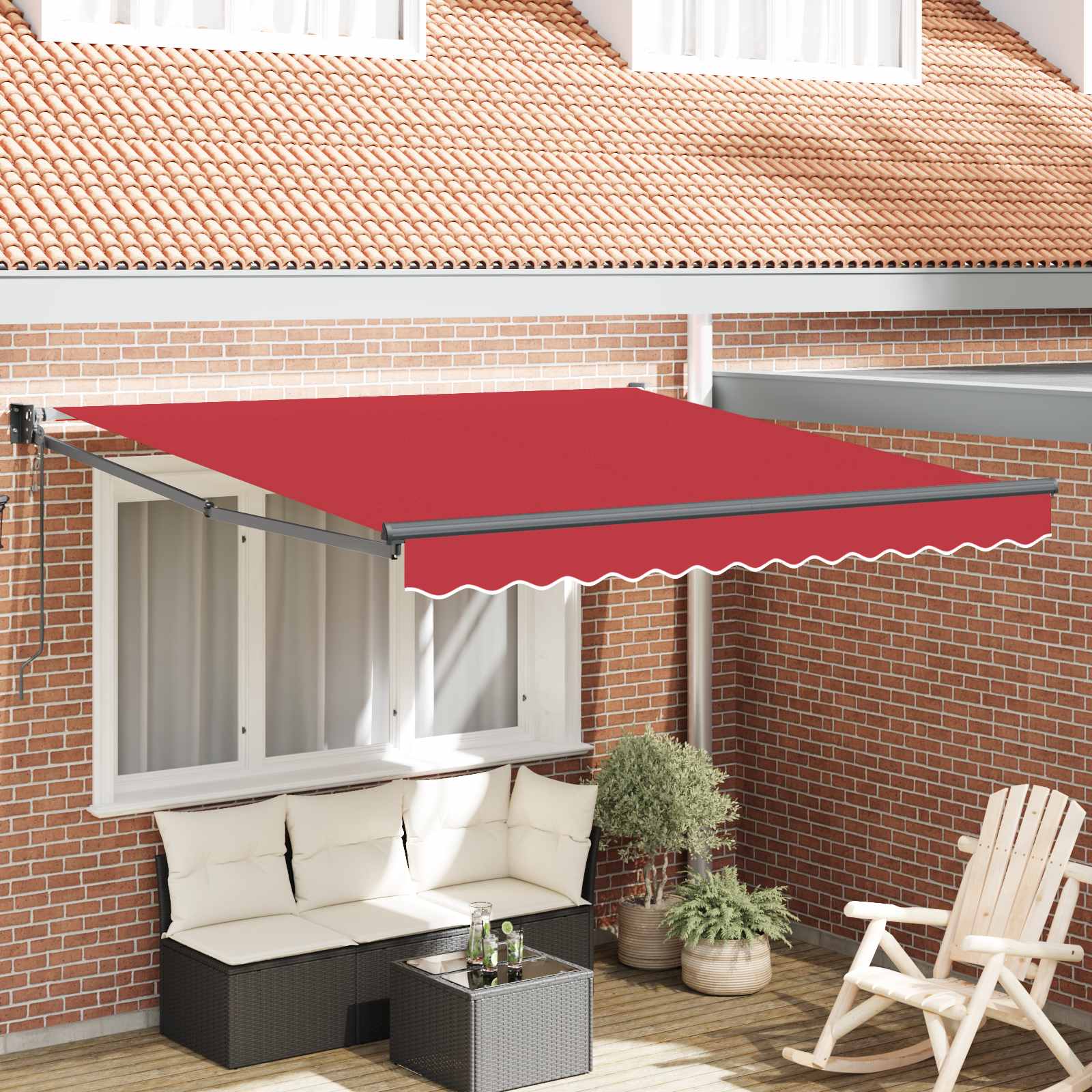 vidaXL Copertină Roșu 300 x 250 x 165 cm Poliester