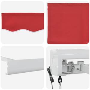 Markýza Červená 300 x 250 cm Polyester a hliník - obrázek 4