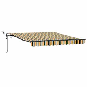 vidaXL Kokkuvolditav varikatus Roheline ja kollane 300 x 250 cm