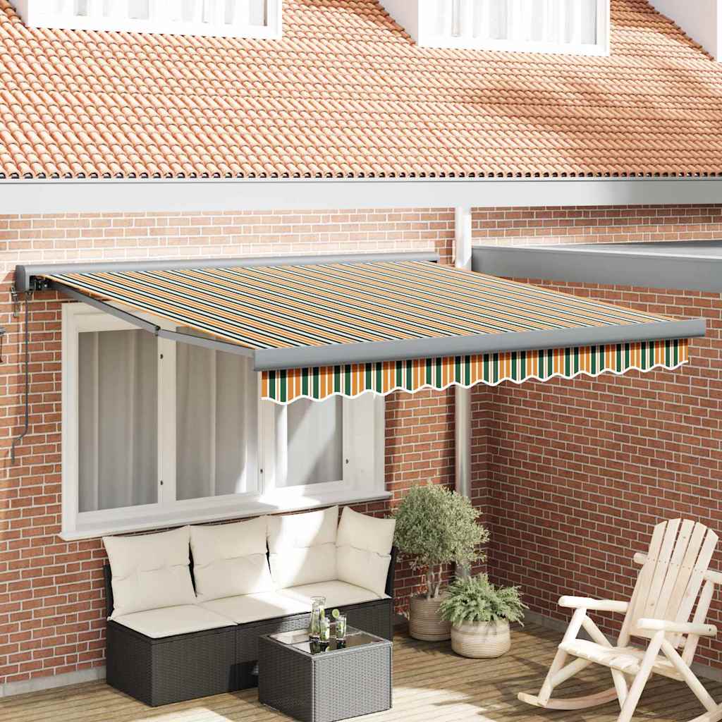 Automatická vysúvacia markíza Zelená a Žltá 300x250 cm 3330174