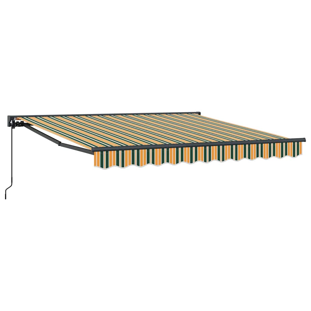 Vetoutuva markiisi Vihreä ja keltainen 300×250 cm Polyesteri