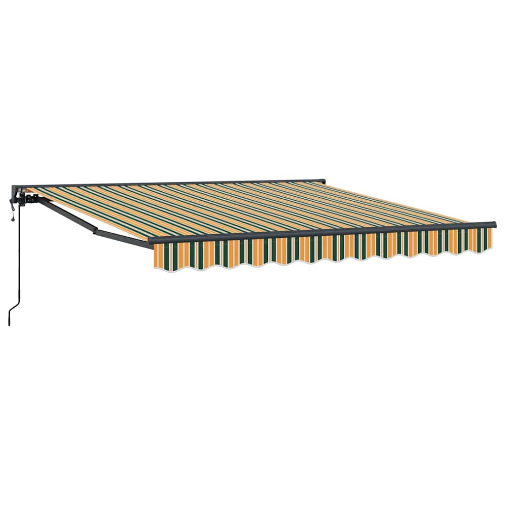 Vetoutuva markiisi Vihreä ja keltainen 300×250 cm Kangas
