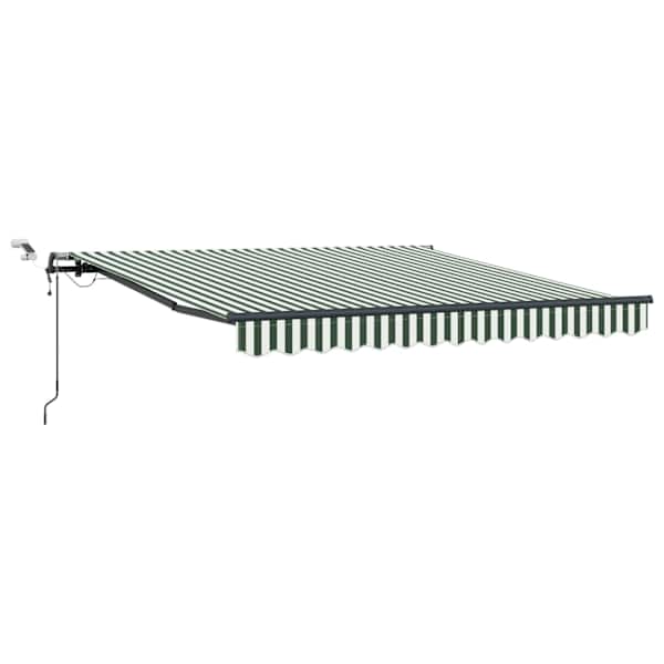 vidaXL Kokkuvolditav varikatus Roheline ja Valge 300 x 250 cm