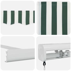 Stahovací markýza Zelená a bílá 300 x 250 cm Plátno a hliník - obrázek 8