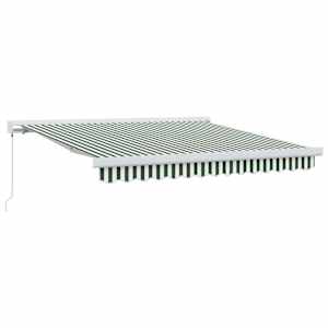 vidaXL Kokkuvolditav varikatus Roheline ja Valge 300 x 250 cm