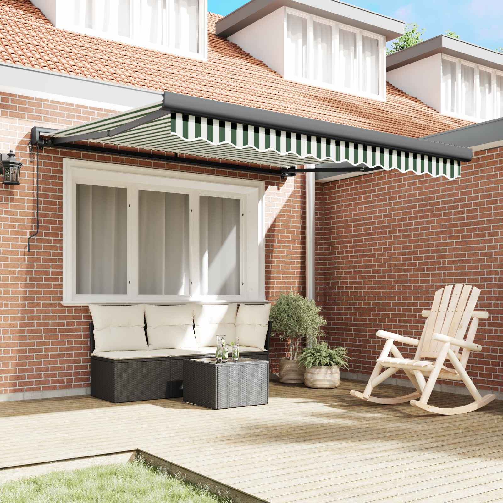 Markies Groen en Wit 300 x 250 x 165 cm Polyester en Aluminium image 3