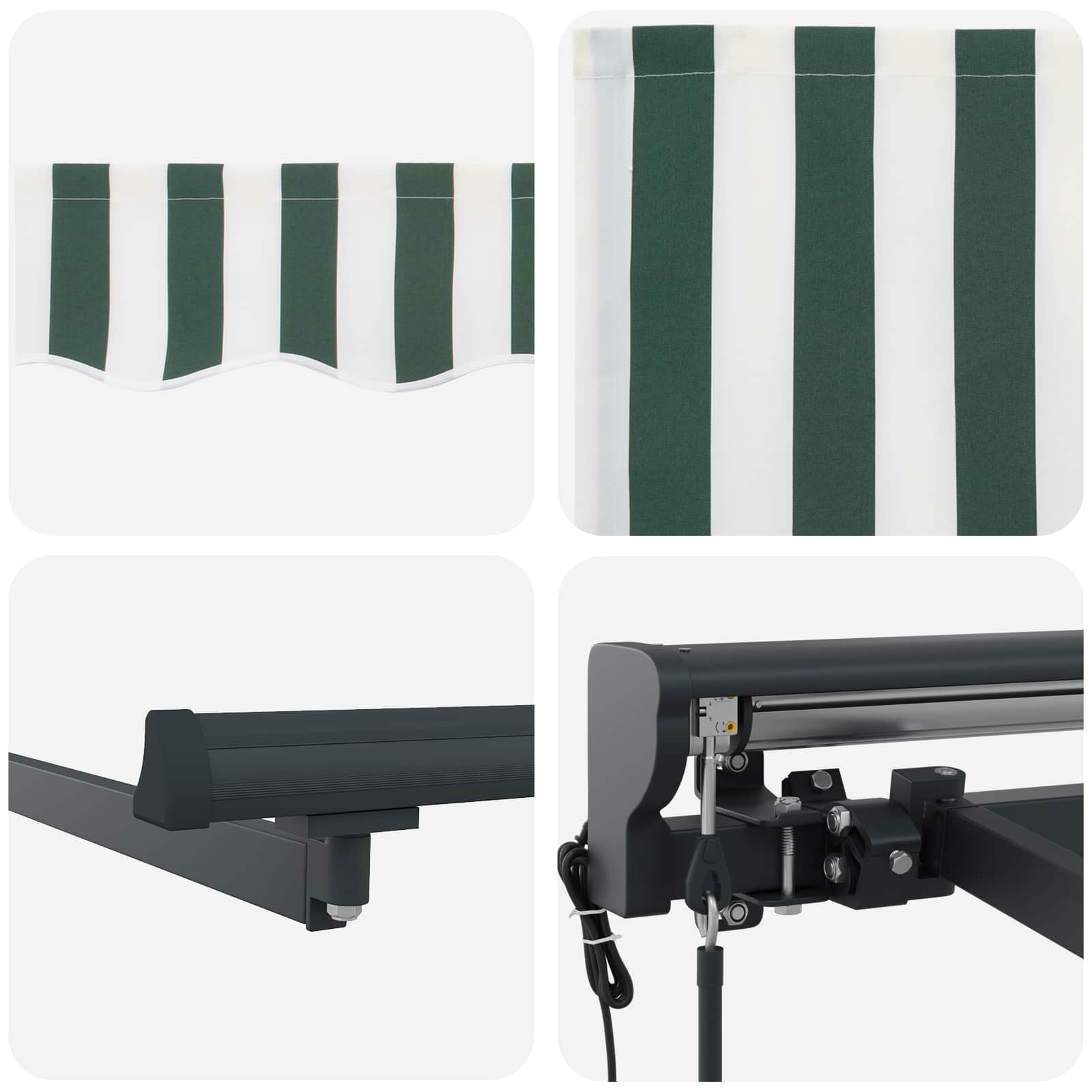 Zijde Frame Groen en Wit 300 x 250 cm Polyester met PU-coating image 8