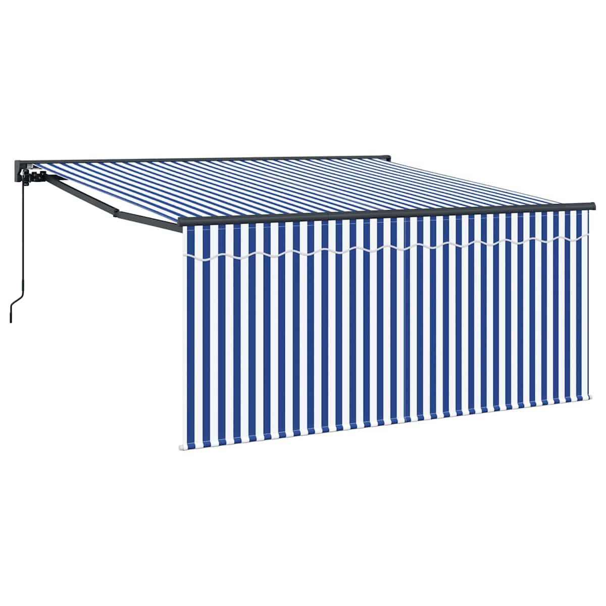 Udtrækkelig markise Blå og Hvid 350 x 250 cm - Billede 2