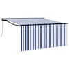 vidaXL Kokkuvolditav varikatus Sinine ja Valge 350 x 250 cm