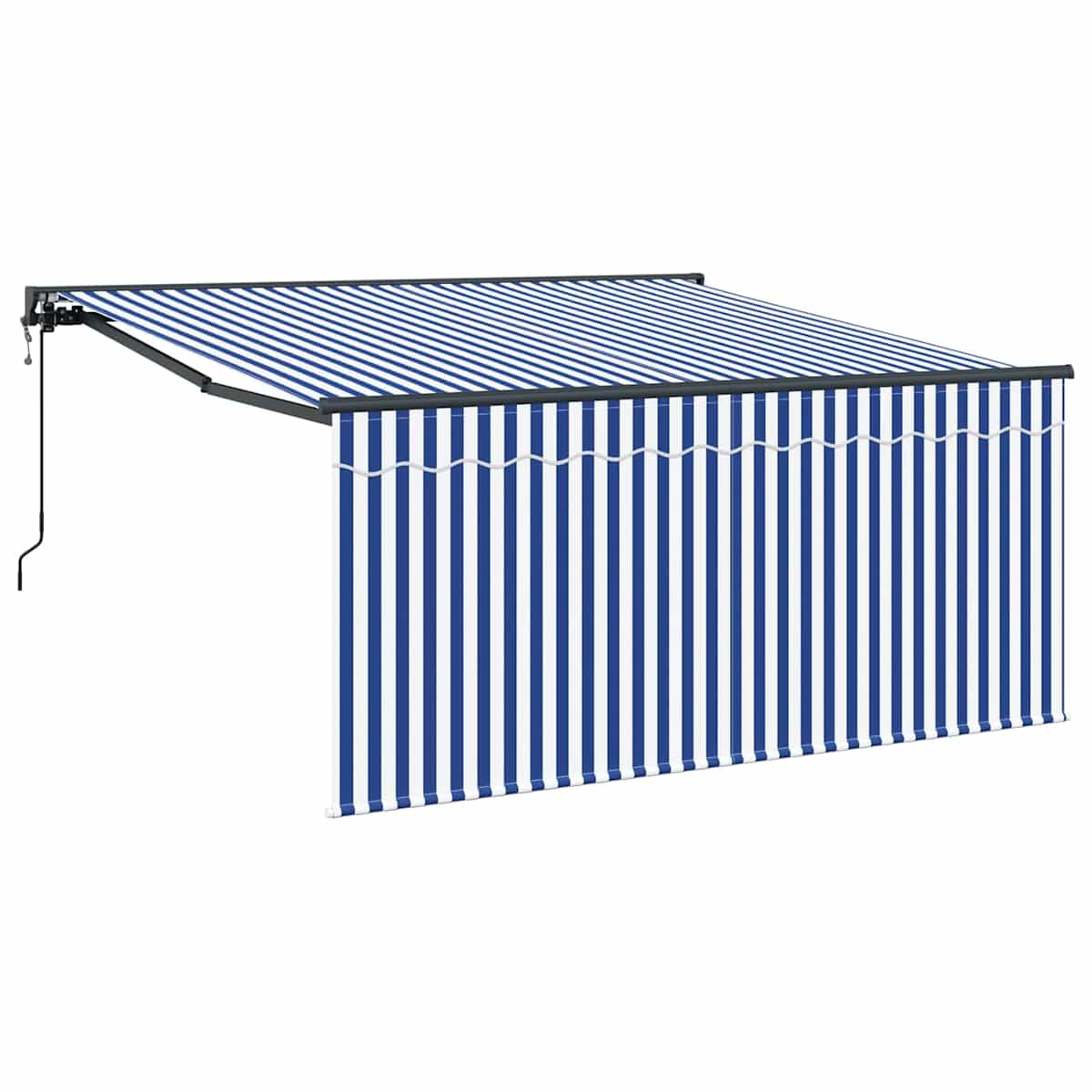 Udtrækkelig markise Blå og Hvid 350 x 250 cm - Billede 2