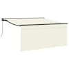 vidaXL Kokkuvolditav varikatus cream 350 x 250 cm