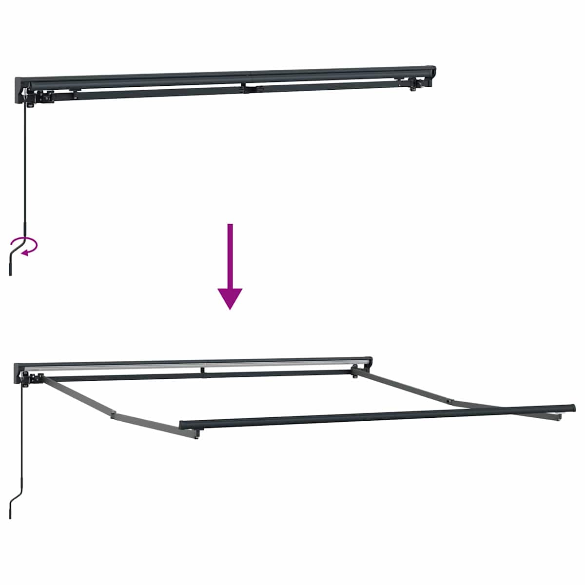 Udtrækkelig markise Creme 350 x 250 cm Polyester og Aluminium - Billede 11