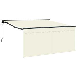 vidaXL Kokkuvolditav varikatus cream 350 x 250 cm