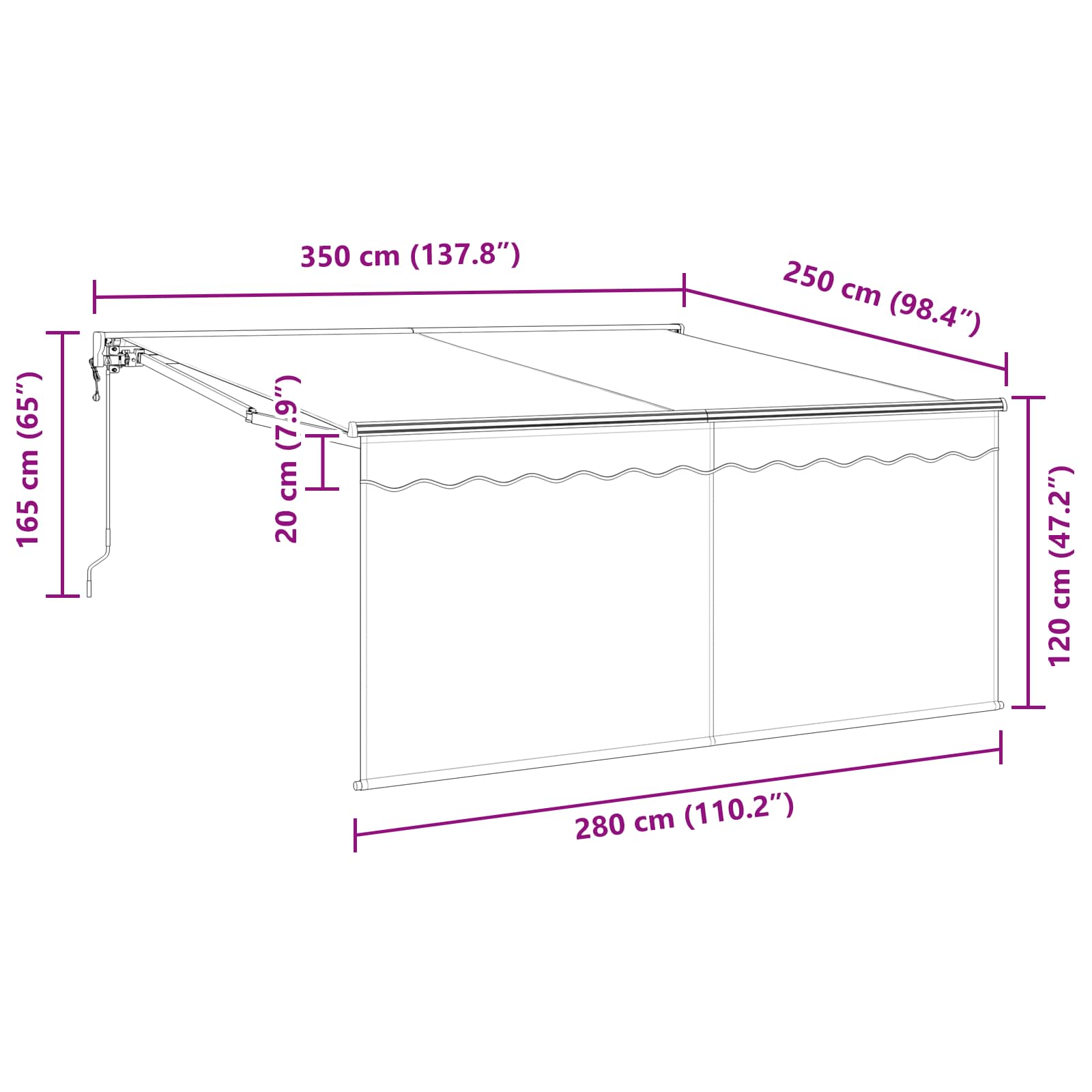Budsorovatelné zastřešení Krémová 350 x 250 cm - obrázek 14