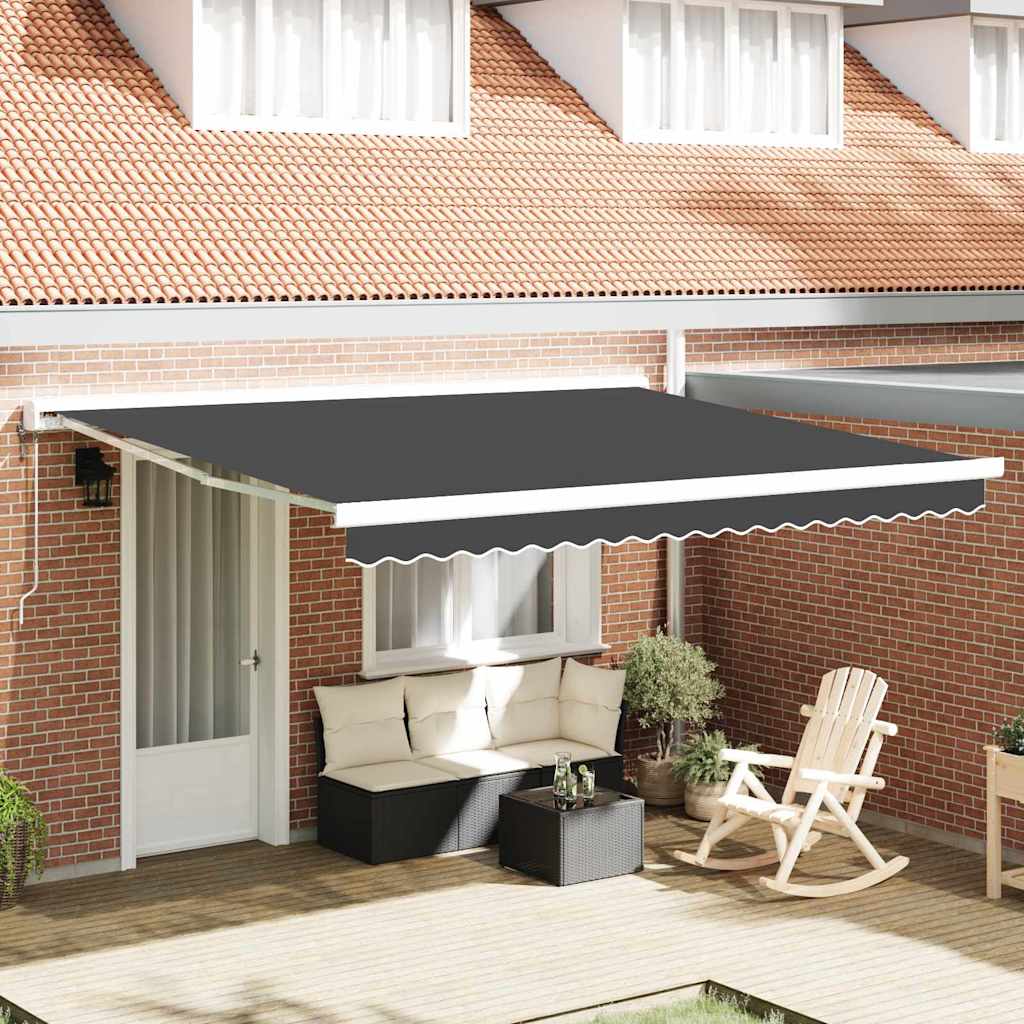 vidaXL Cortina Retractabilă Portocaliu, Alb 350 x 250 cm
