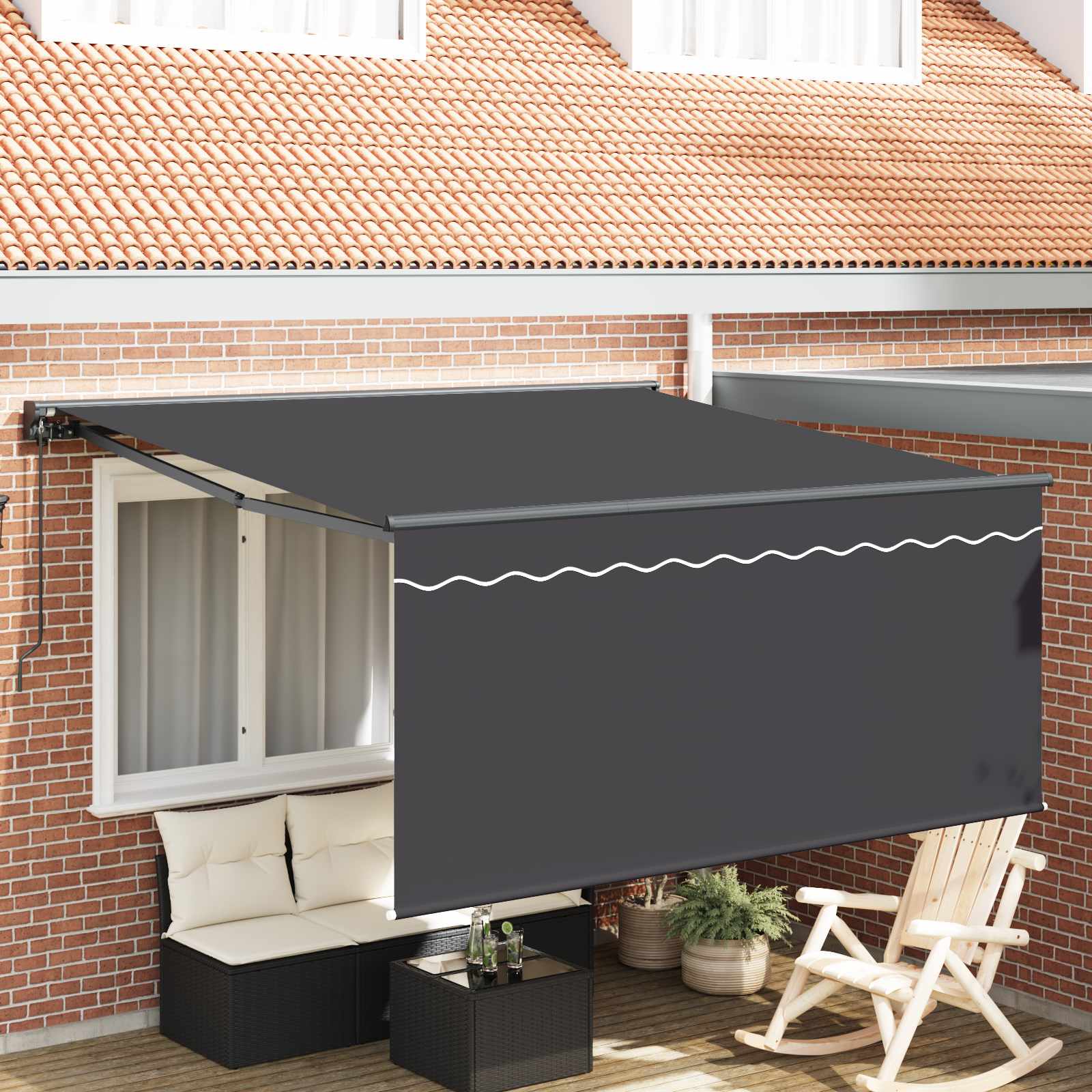 vidaXL Cortina Retractabilă Manual Antracit 350 x 250 cm
